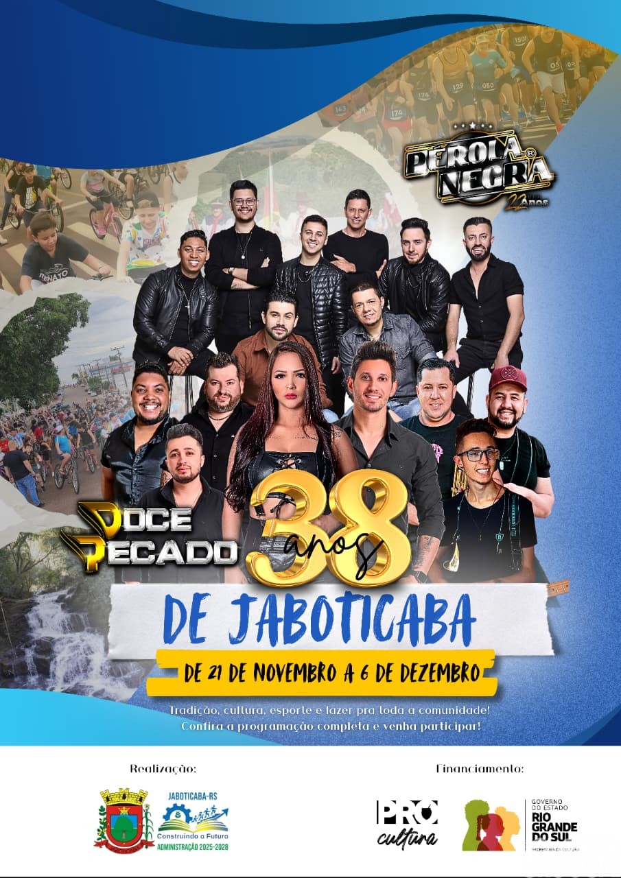 Jaboticaba inicia neste sábado a programação dos 38 anos de emancipação