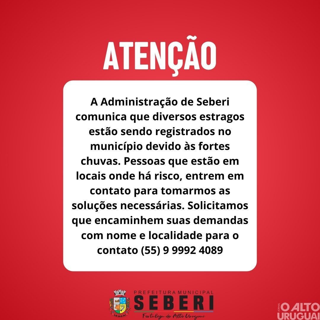 Seberi disponibiliza ginásios para receber famílias em situação de risco