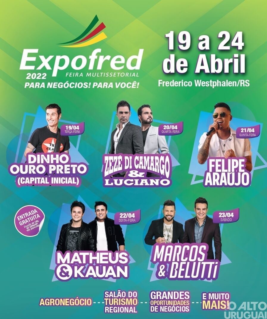 Ingressos para os shows da Expofred chegam ao segundo lote