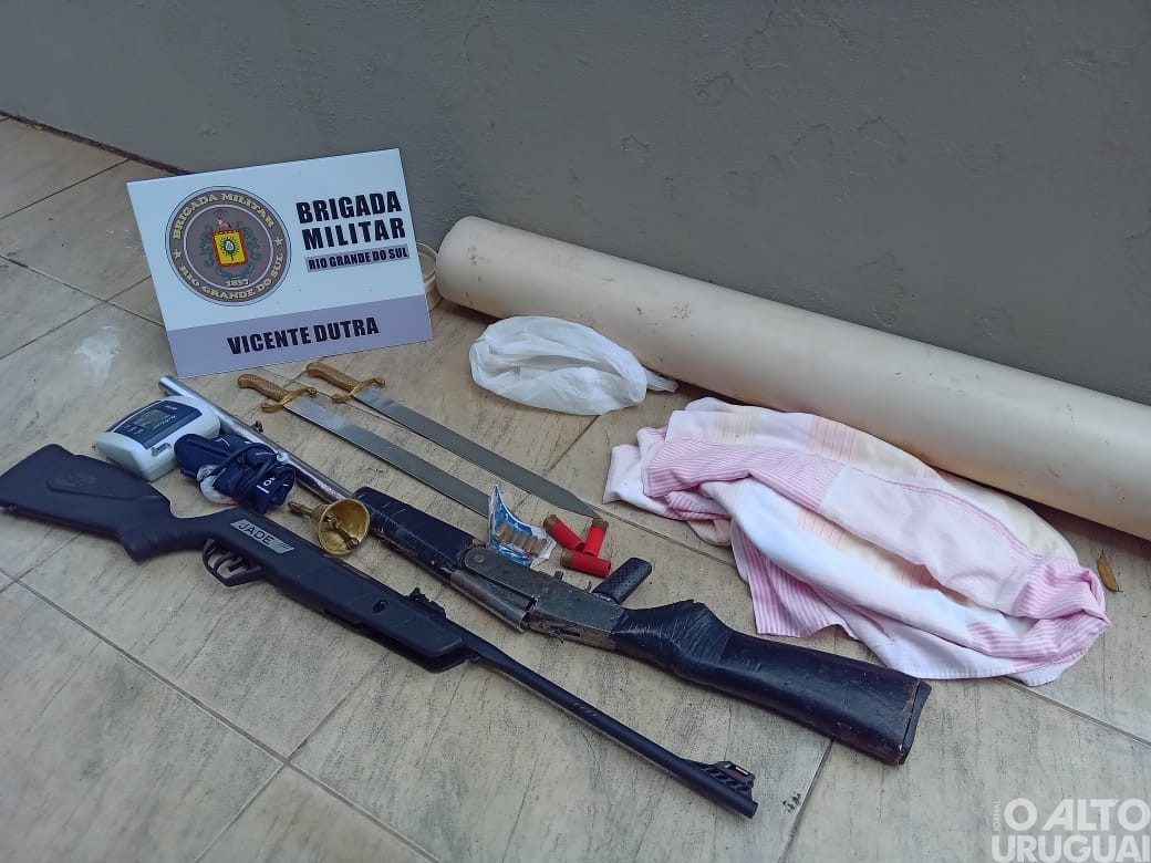 Brigada Militar apreende materiais em Vicente Dutra
