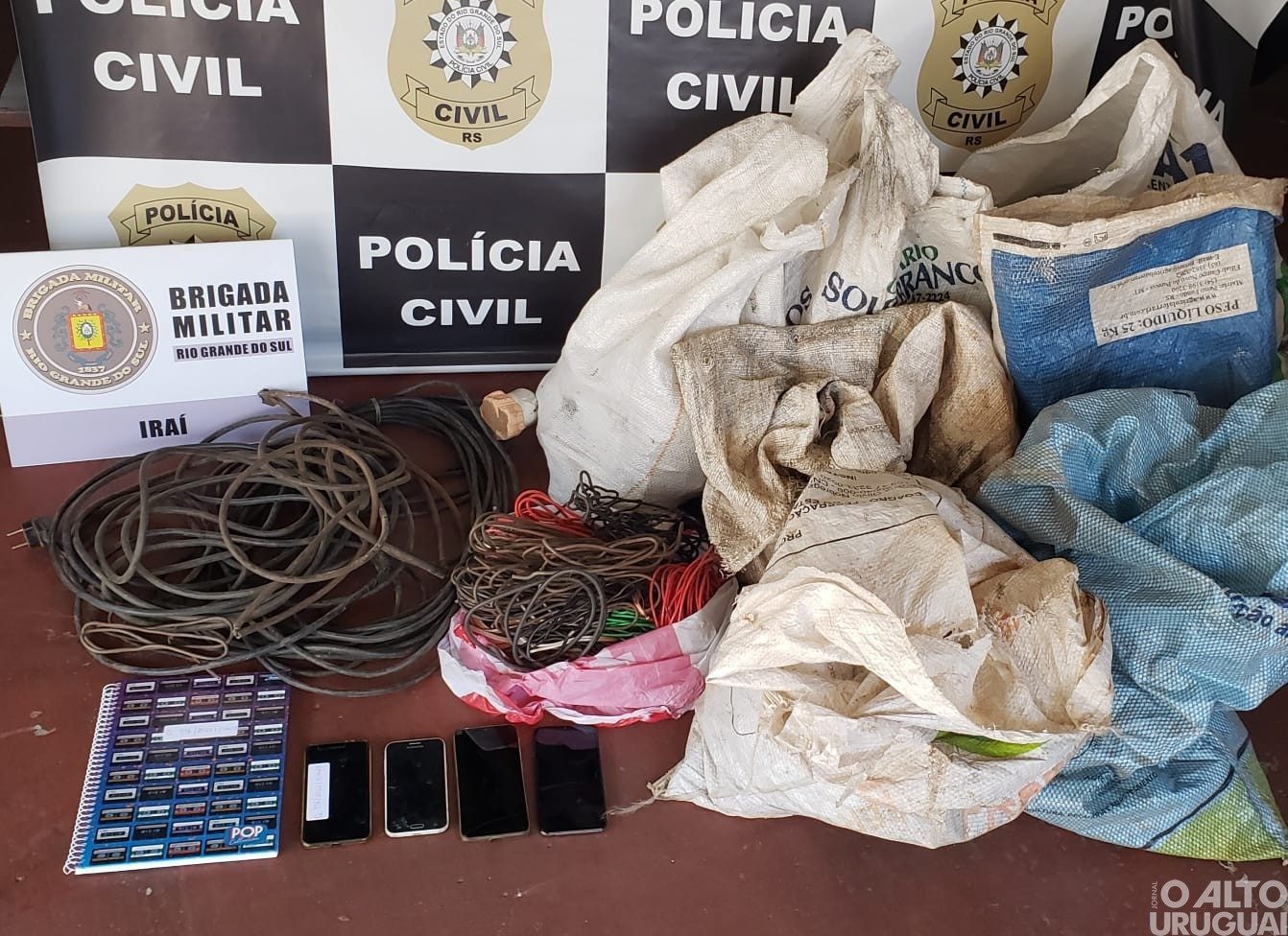Polícia Civil apreende 68 quilos de fios de cobre em Iraí