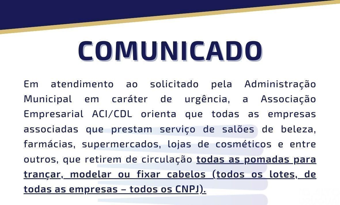 AEFW solicita que empresas associadas retirem de circulação pomadas de cabelo
