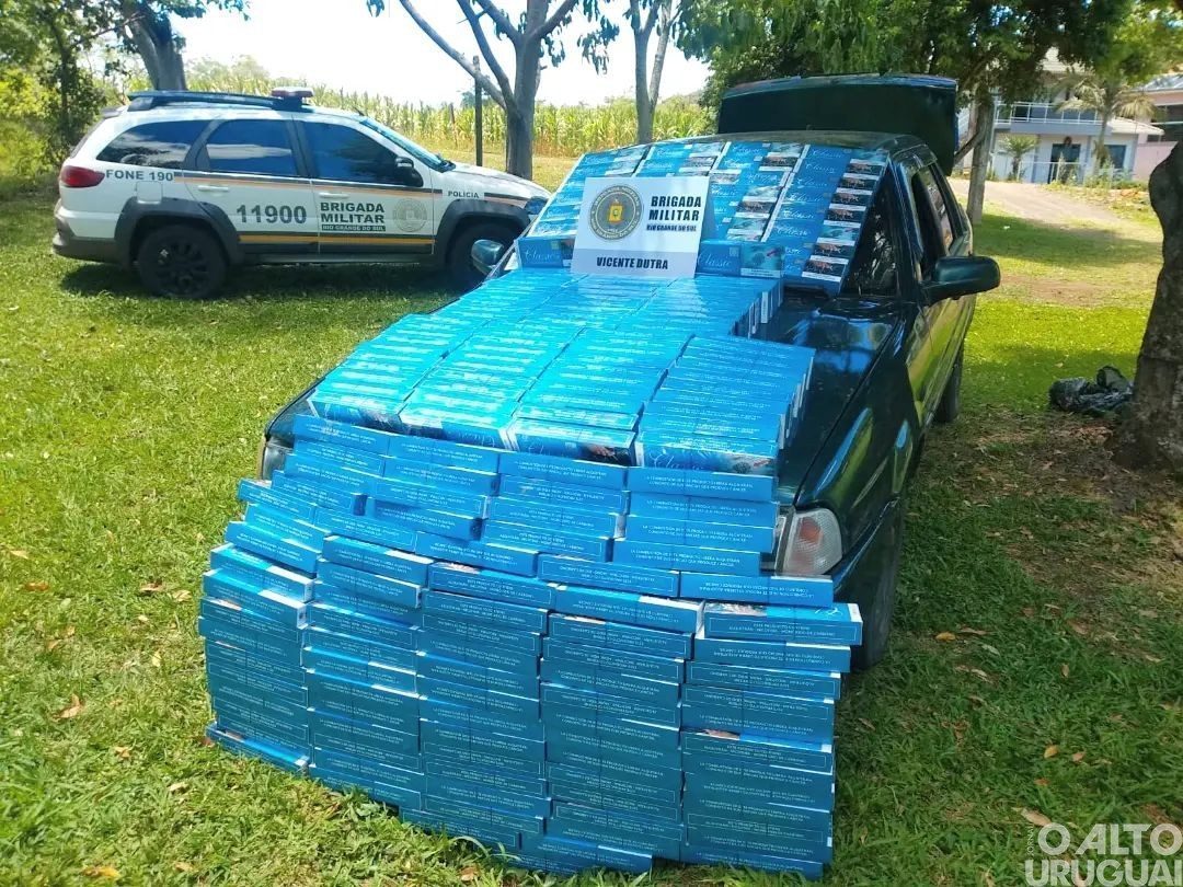 Brigada Militar apreende carga de cigarro em Vicente Dutra