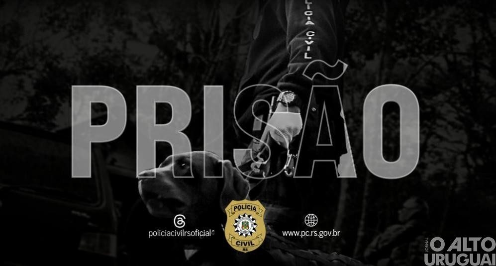 Polícia Civil de Ametista do Sul cumpre mandado de prisão temporária
