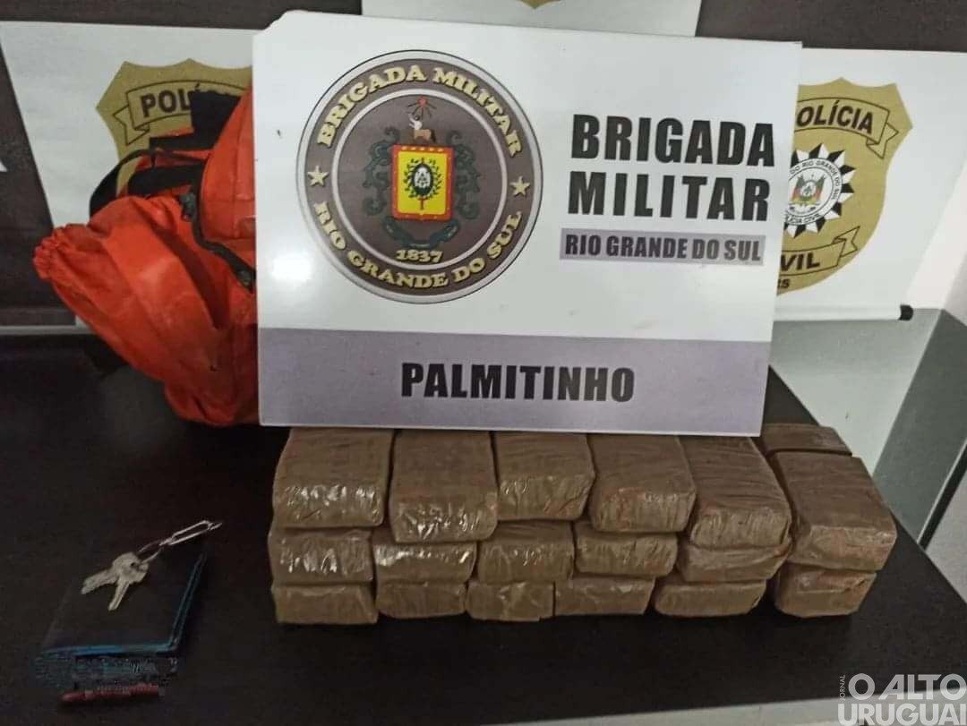 Jovem é preso por tráfico de drogas em Palmitinho