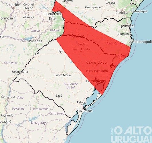 Inmet emite alerta de tempestade para a região Norte do RS