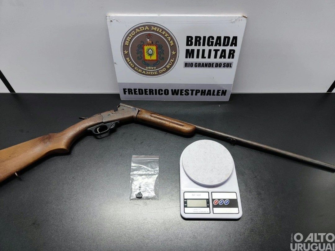 Homem é preso por tráfico de drogas e posse irregular de arma de fogo em Ametista do Sul
