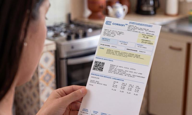 Clientes da Corsan passam a receber novo modelo de fatura; veja o que muda