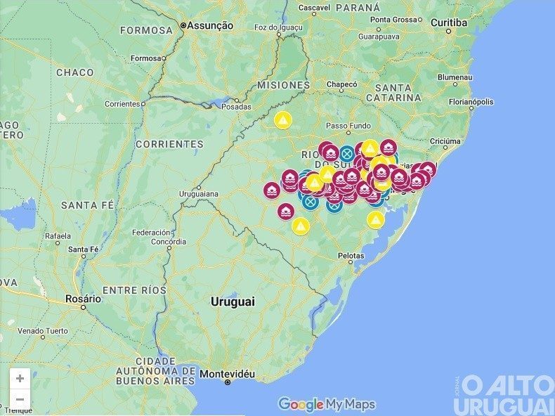 Rodovias do RS estão com trechos interditados