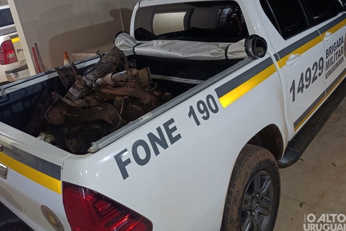 Brigada Militar localiza peças de chassi abandonadas no interior de Seberi