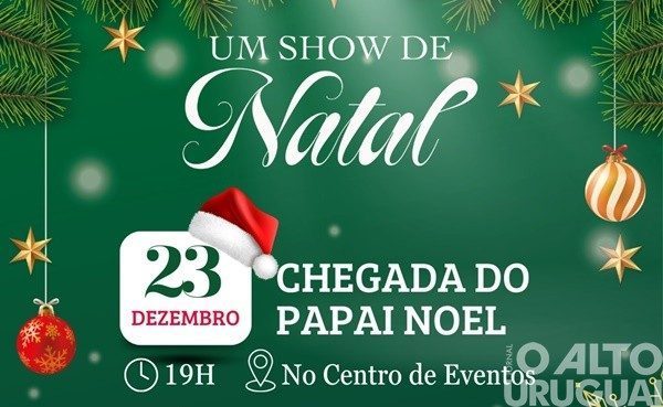 Chegada do Papai Noel será no dia 23 em Novo Tiradentes