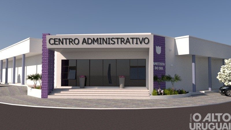 Prefeitura de Ametista do Sul passa por reestruturação na fachada e entorno do prédio