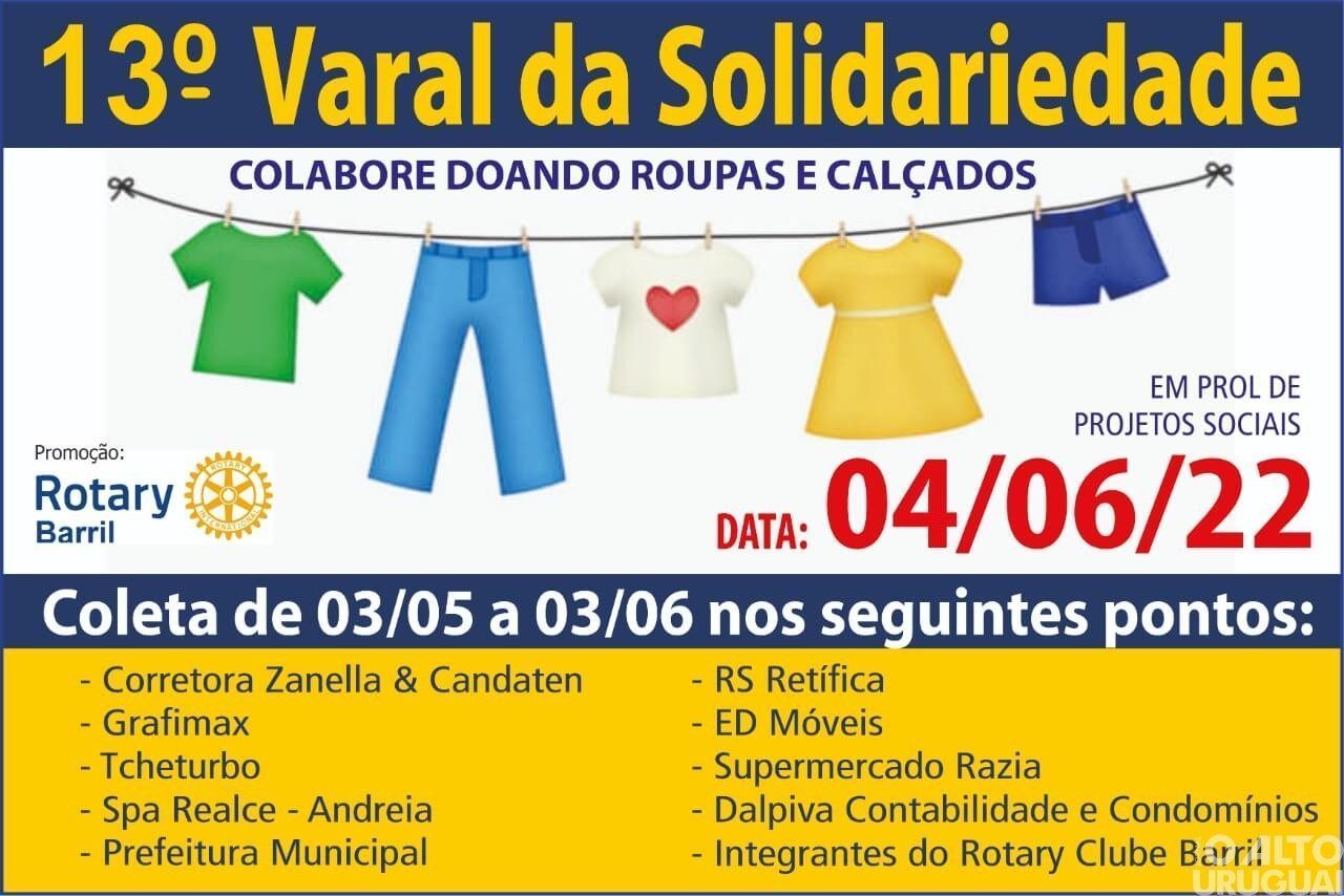 Rotary Barril recebe roupas e calçados para Varal da Solidariedade