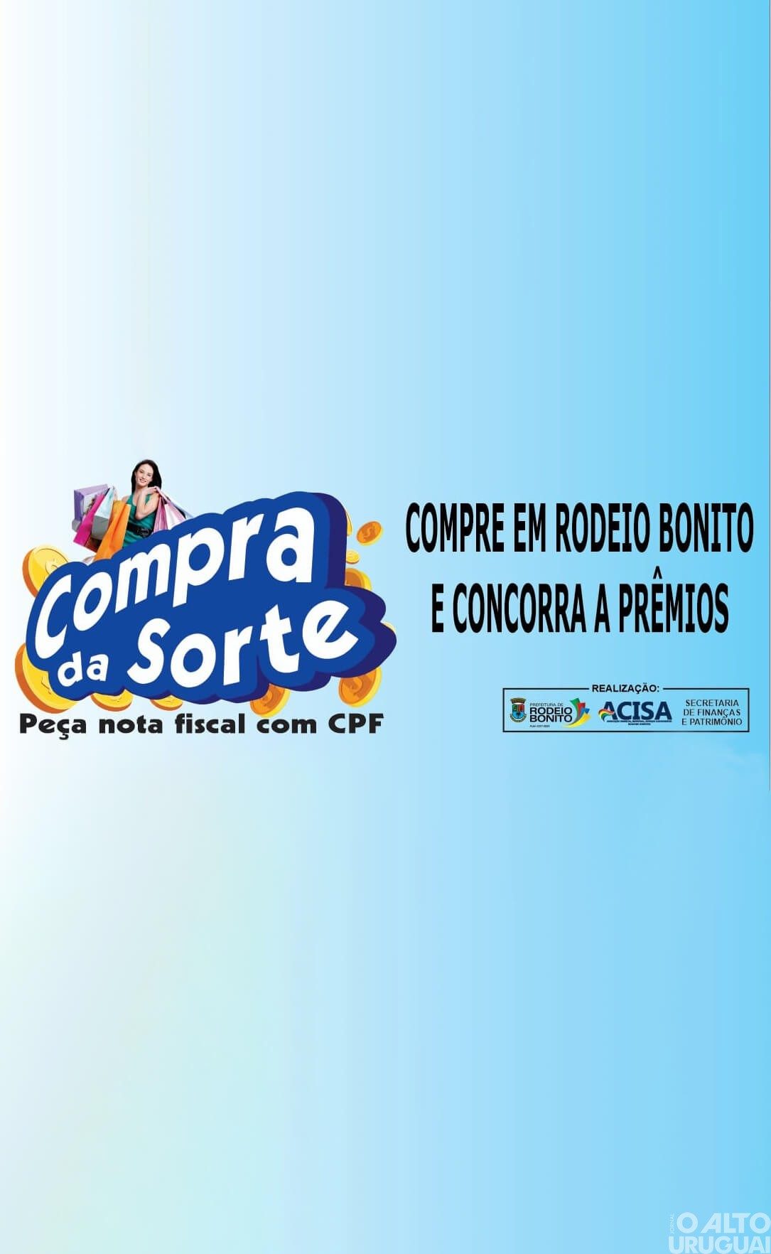 Campanha Compra da Sorte de Rodeio Bonito terá sorteio especial em julho