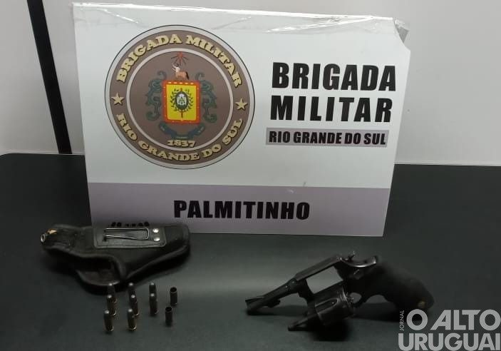 BM prende homem após disparos de arma de fogo e porte ilegal em Palmitinho