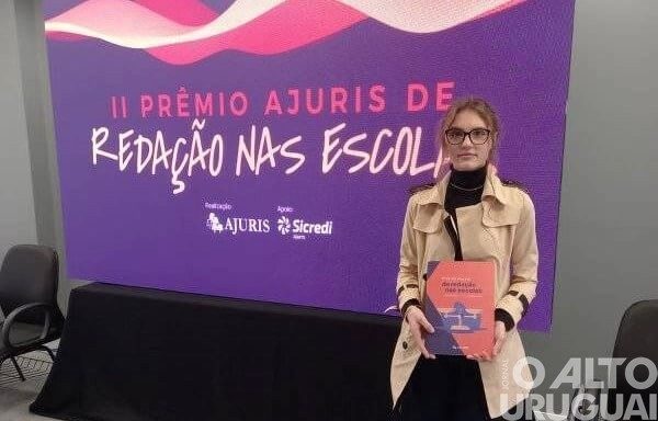 Estudante de Caiçara é homenageada em concurso de redação da Ajuris