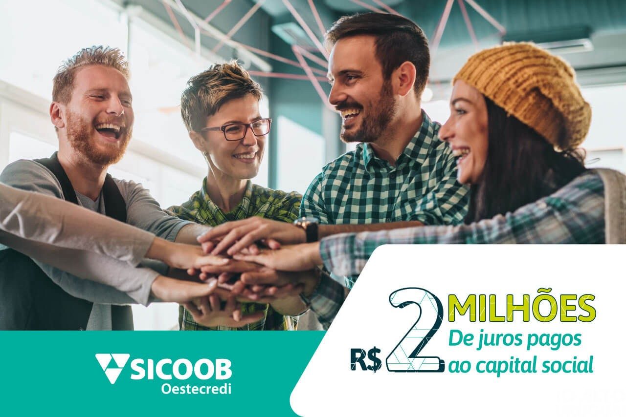 Sicoob Oestecredi paga R$ 2 milhões em juros sobre o capital social aos cooperados