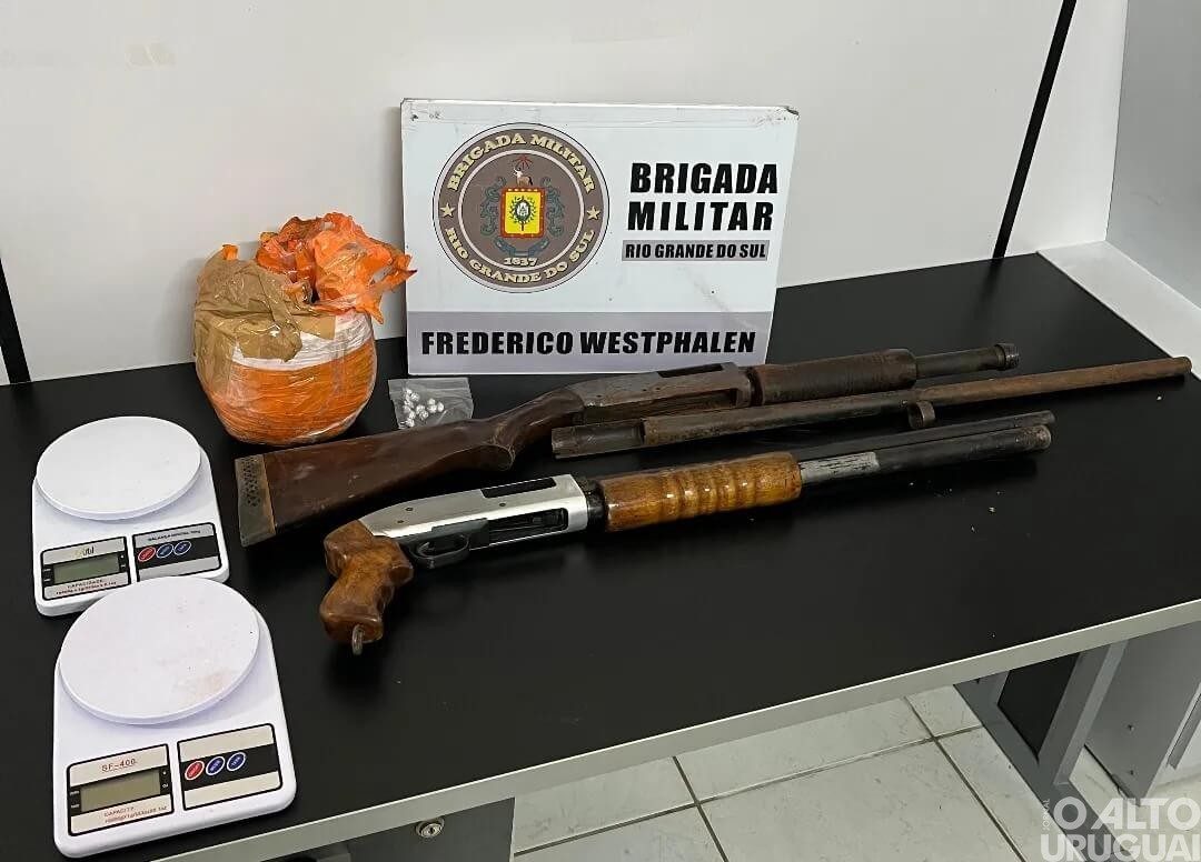 Brigada Militar apreende drogas e armas em Frederico Westphalen