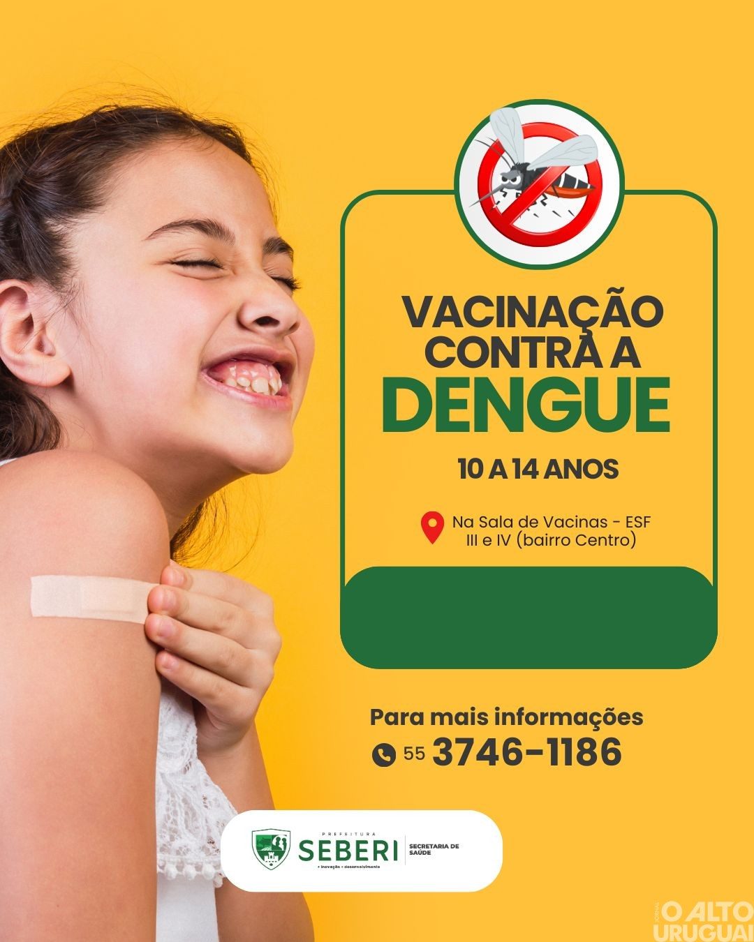 Seberi recebe primeiras doses da vacina contra a dengue e intensifica ações de prevenção