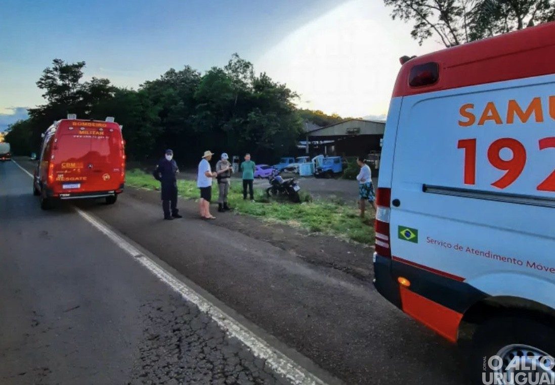 Motociclista fica ferido após queda na BR-386