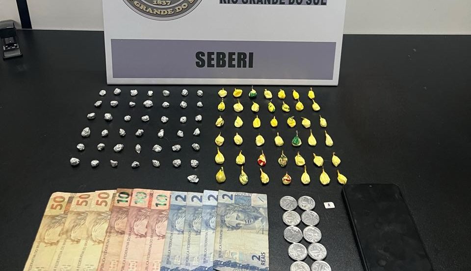 Mulher é presa com 85 porções de entorpecentes em Seberi
