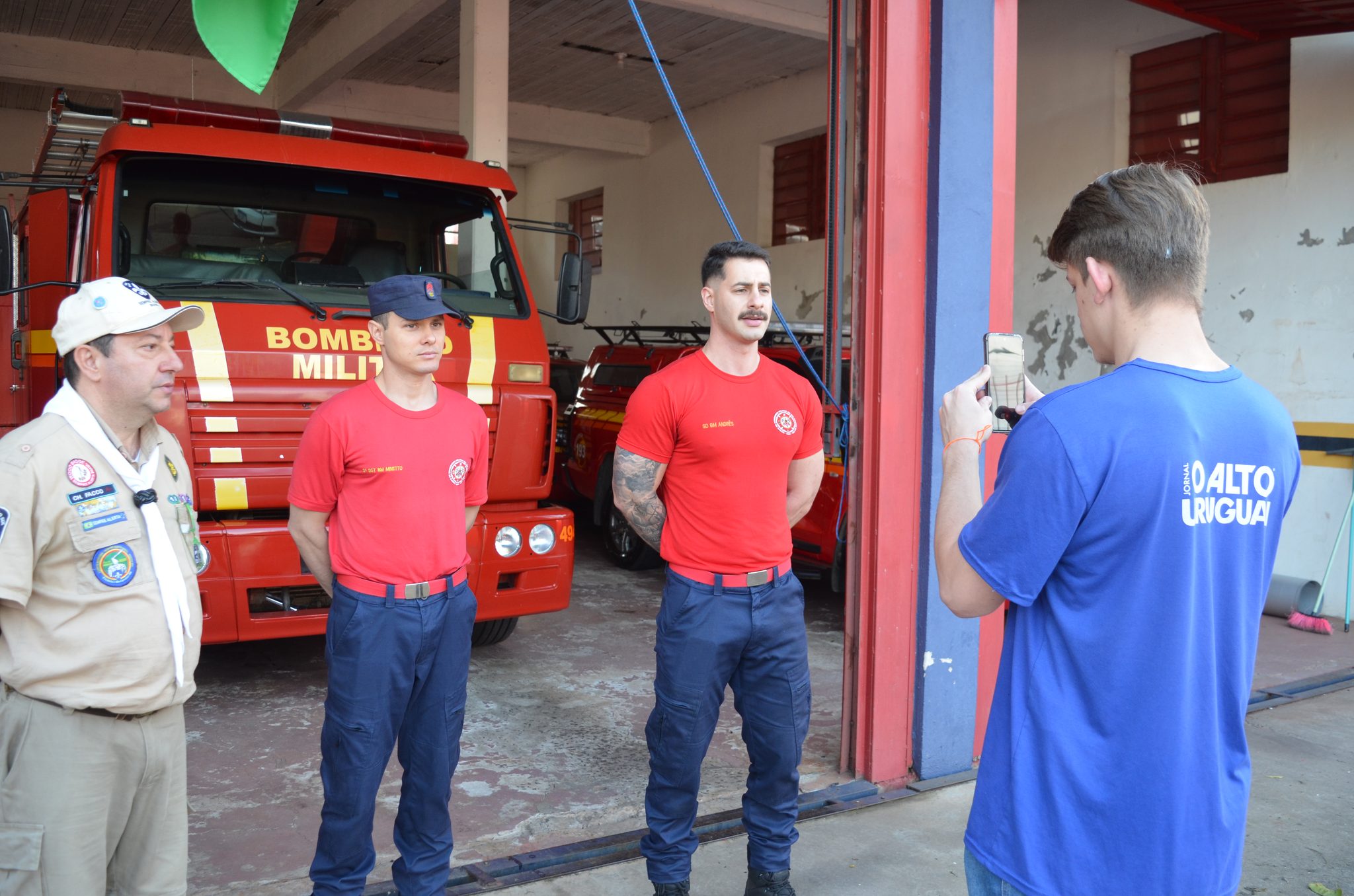 Curso dos escoteiros com o Corpo de Bombeiros