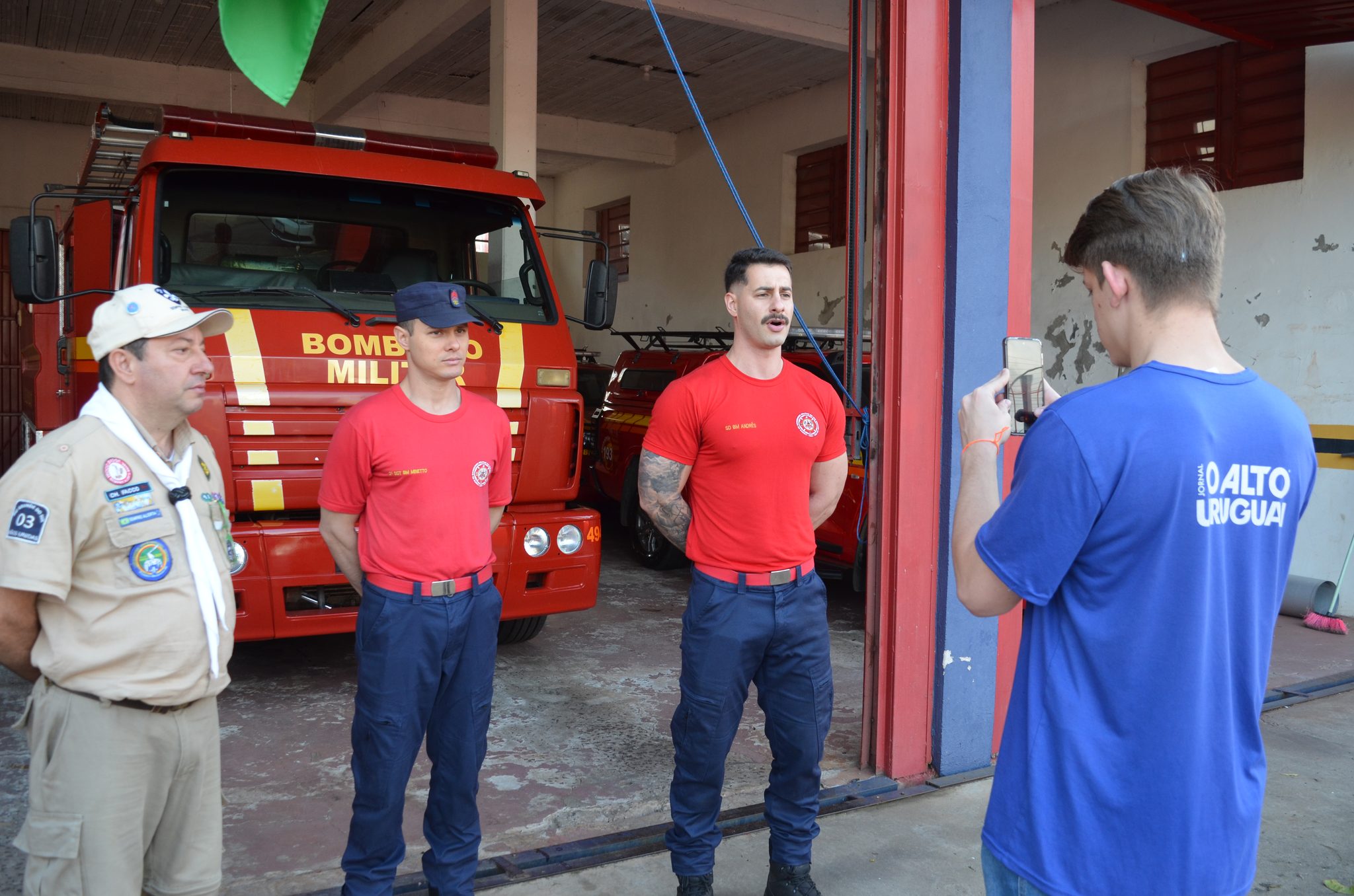 Curso dos escoteiros com o Corpo de Bombeiros