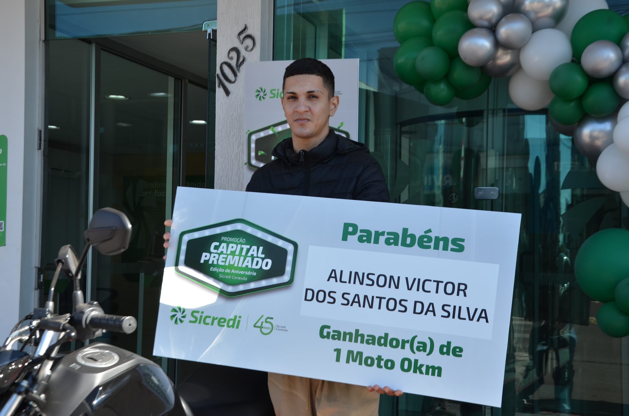Ganhador de FW da moto 0Km da Campanha Capital Premiado - Sicredi Conexão