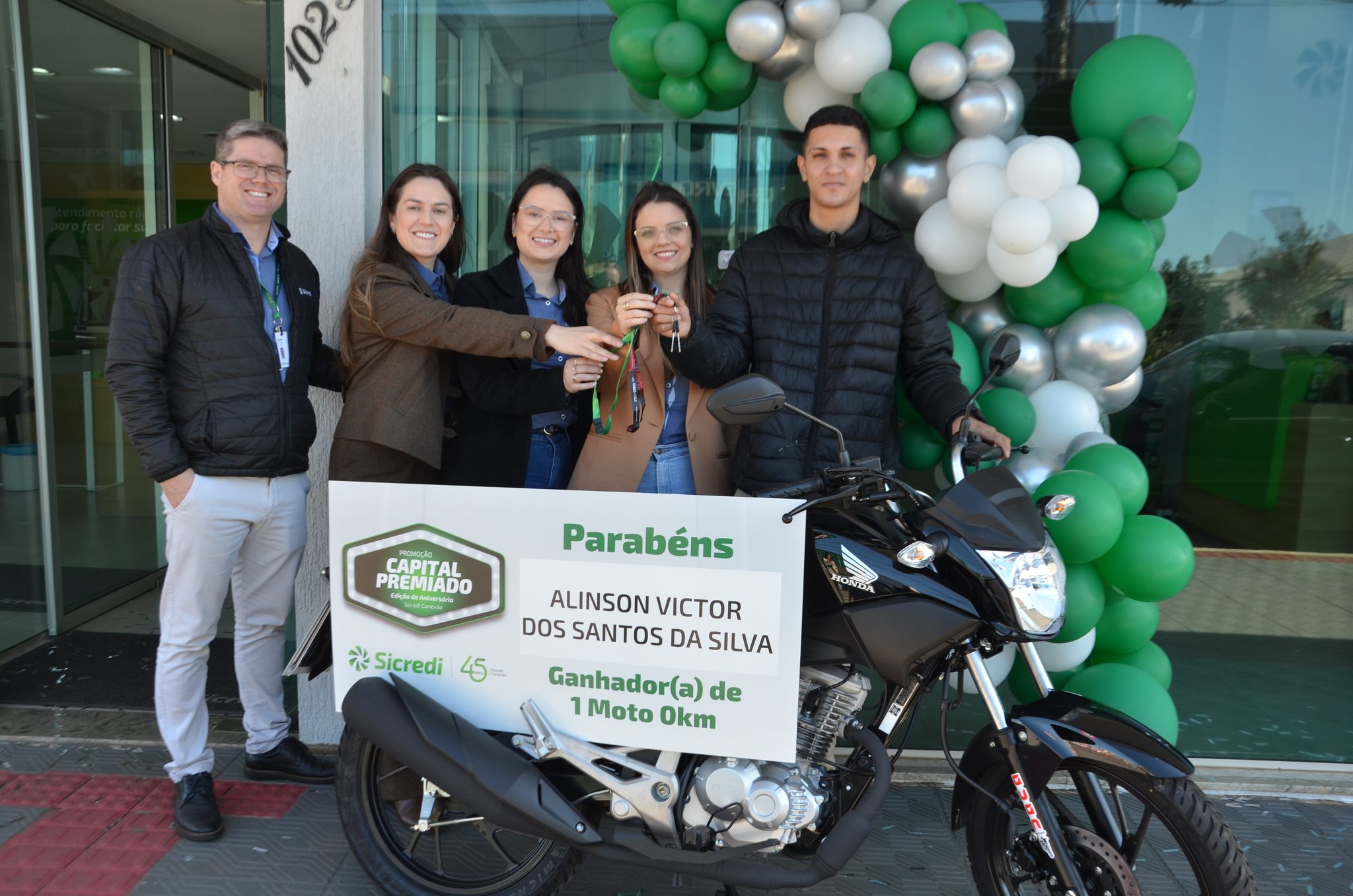 Ganhador de FW da moto 0Km da Campanha Capital Premiado - Sicredi Conexão