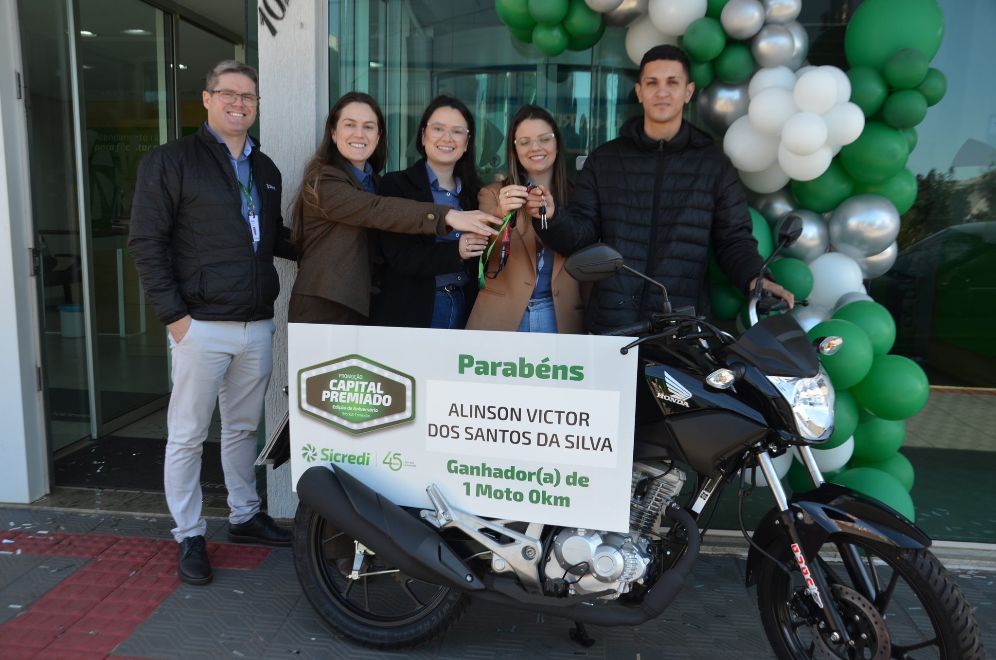 Ganhador de FW da moto 0Km da Campanha Capital Premiado - Sicredi Conexão